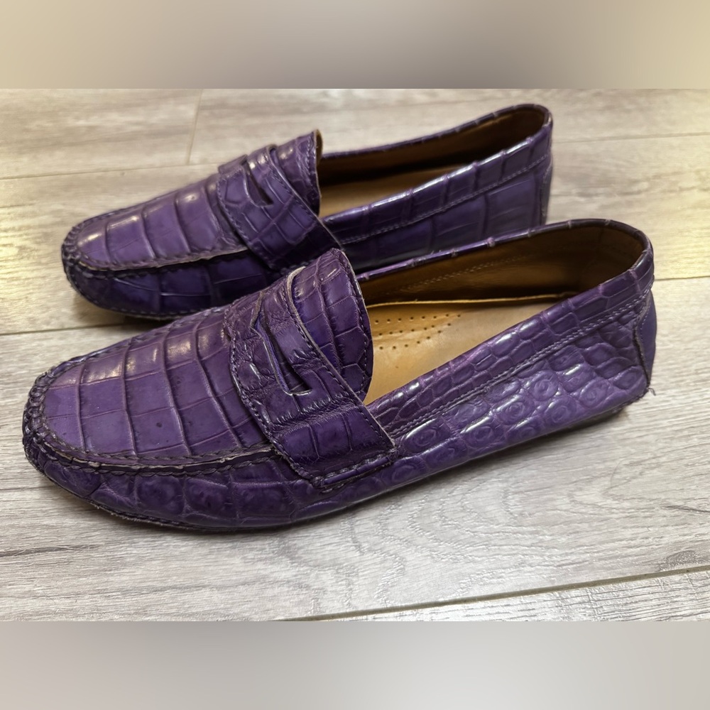Ralph Lauren RLPL Purple Label Alligator Crocodile Loafers size 9 Mens
